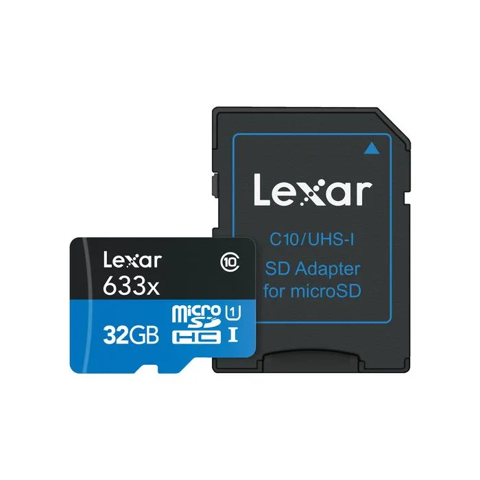 [32 GB MicroSD Card] Lexar 633x 32GB MicroSDHC UHS-I Card with SD Adapter